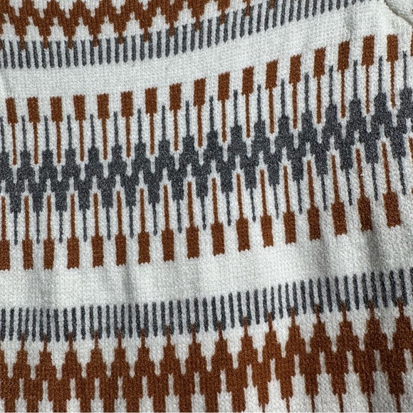 Pink Martini Cowl Neck Sweater Cream Brown and Grey Size Large - Picture 6 of 15